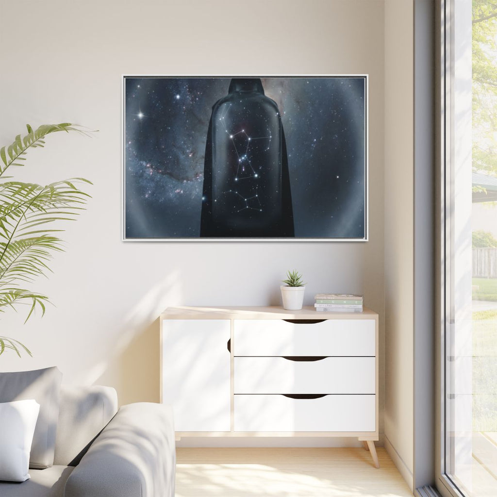 Matte Canvas, Framed - Cosmic Sentinel Orion Constellation...