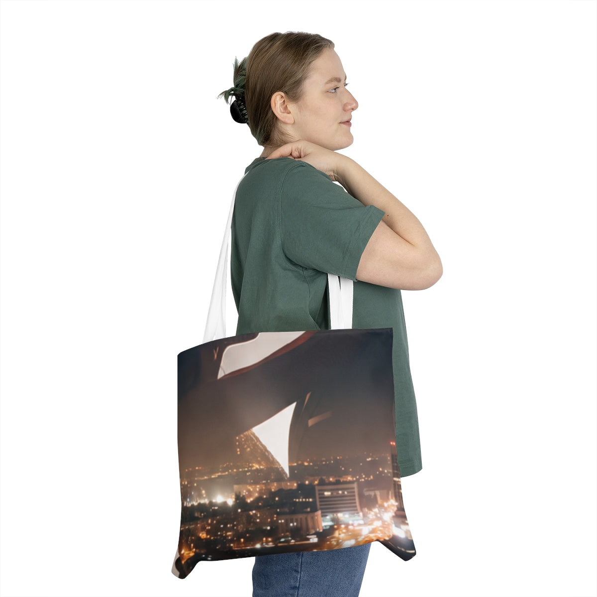 Shoulder Tote Bag - Midnight City Silhouette | Echovira...