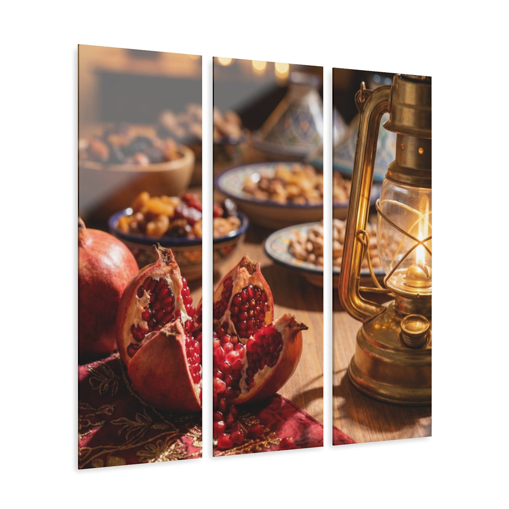 Acrylic Prints Triptych - Oasis Pomegranate — Portrait |...