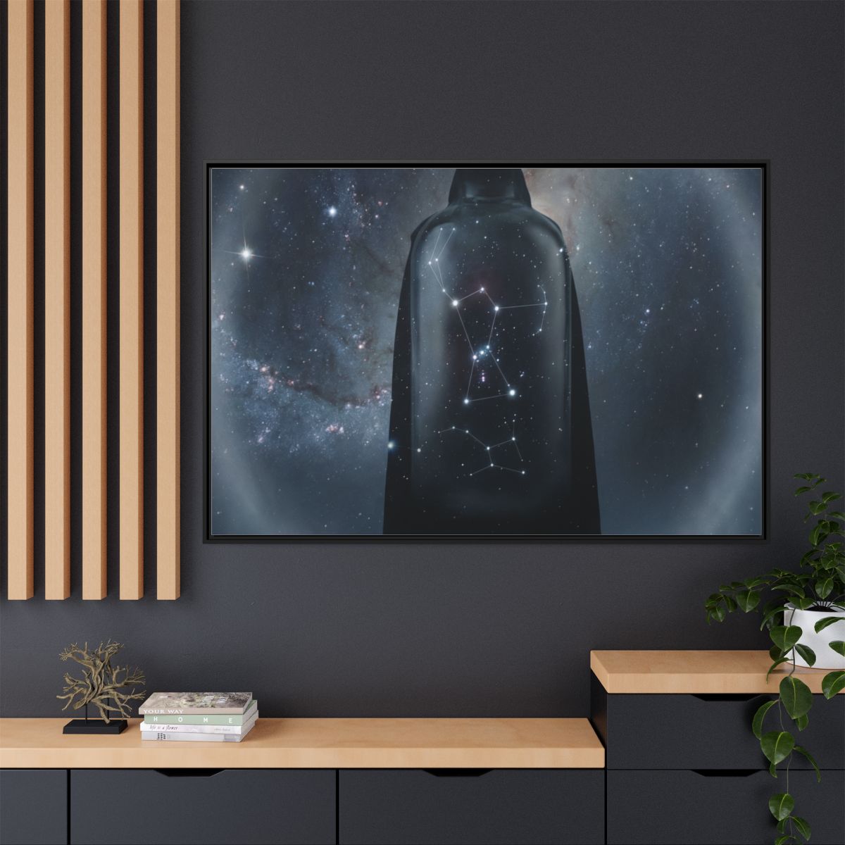 Matte Canvas, Framed - Cosmic Sentinel Orion Constellation...