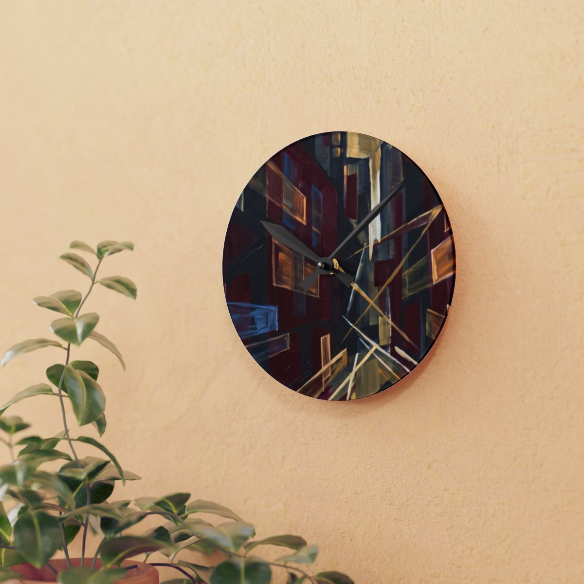 Acrylic Wall Clock - Urban Rhythm | Echovira Gallery