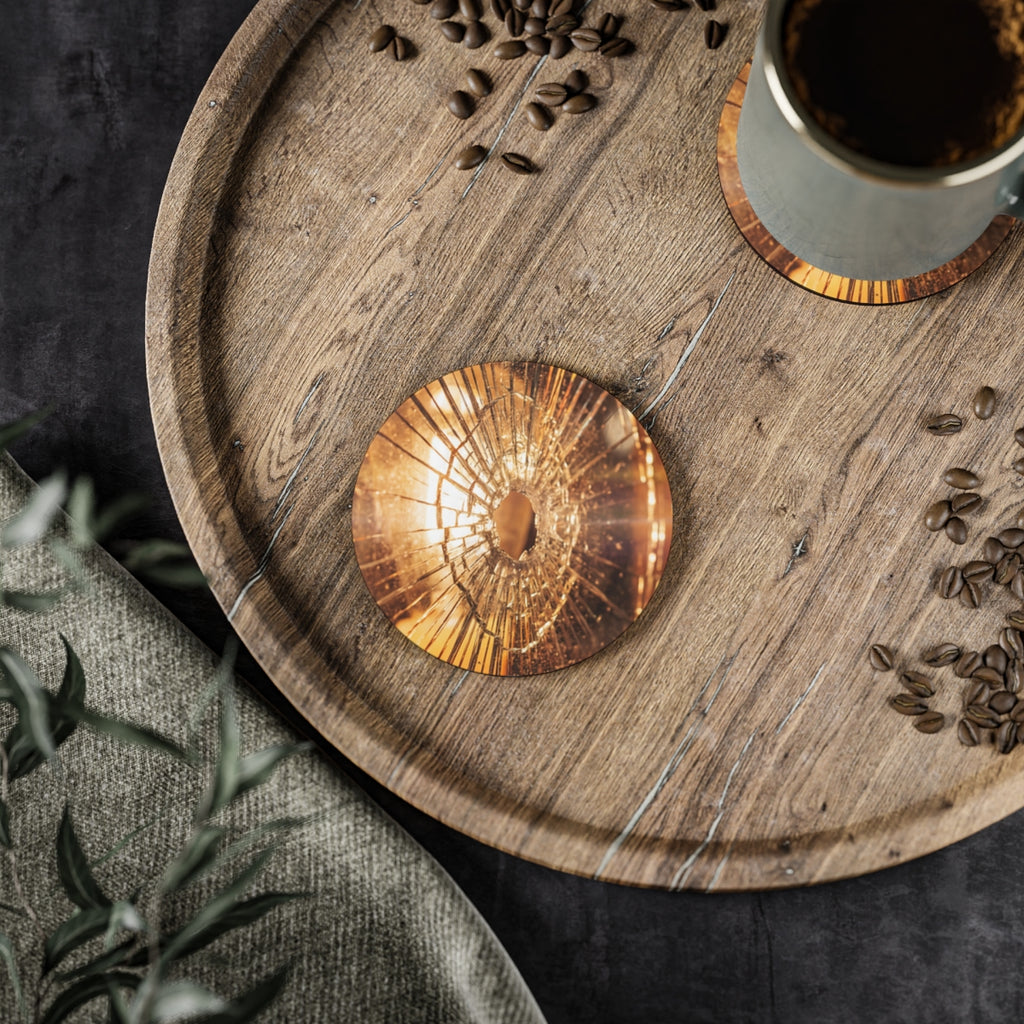 Coasters - Fractured Golden Light (1 & 4 pcs) | Echovira...
