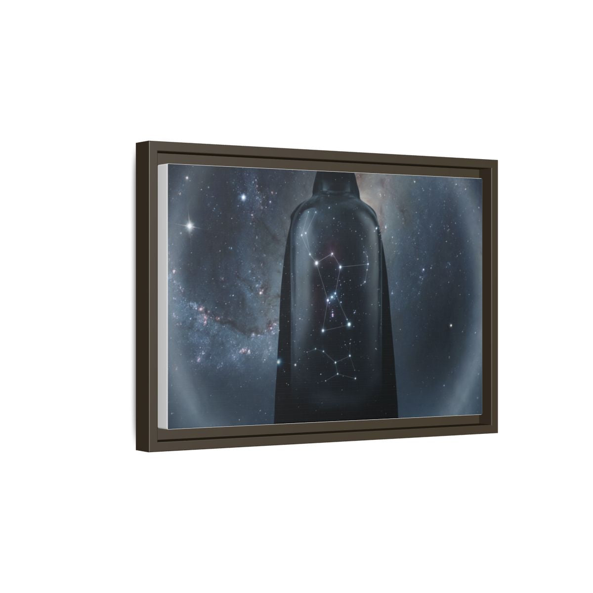 Framed Matte Canvas - Cosmic Sentinel — Espresso / 1.25" (10×8, 12×9, 14×11, 16×12, 20×10, 18×12, 20×16, 24×16, 24×18, 36×12, 24×20, 32×16, 30×20, 30×24, 32×24, 48×16, 36×24, 48×24, 40×30, 60×20, 48×32, 60×30 & 60×40)