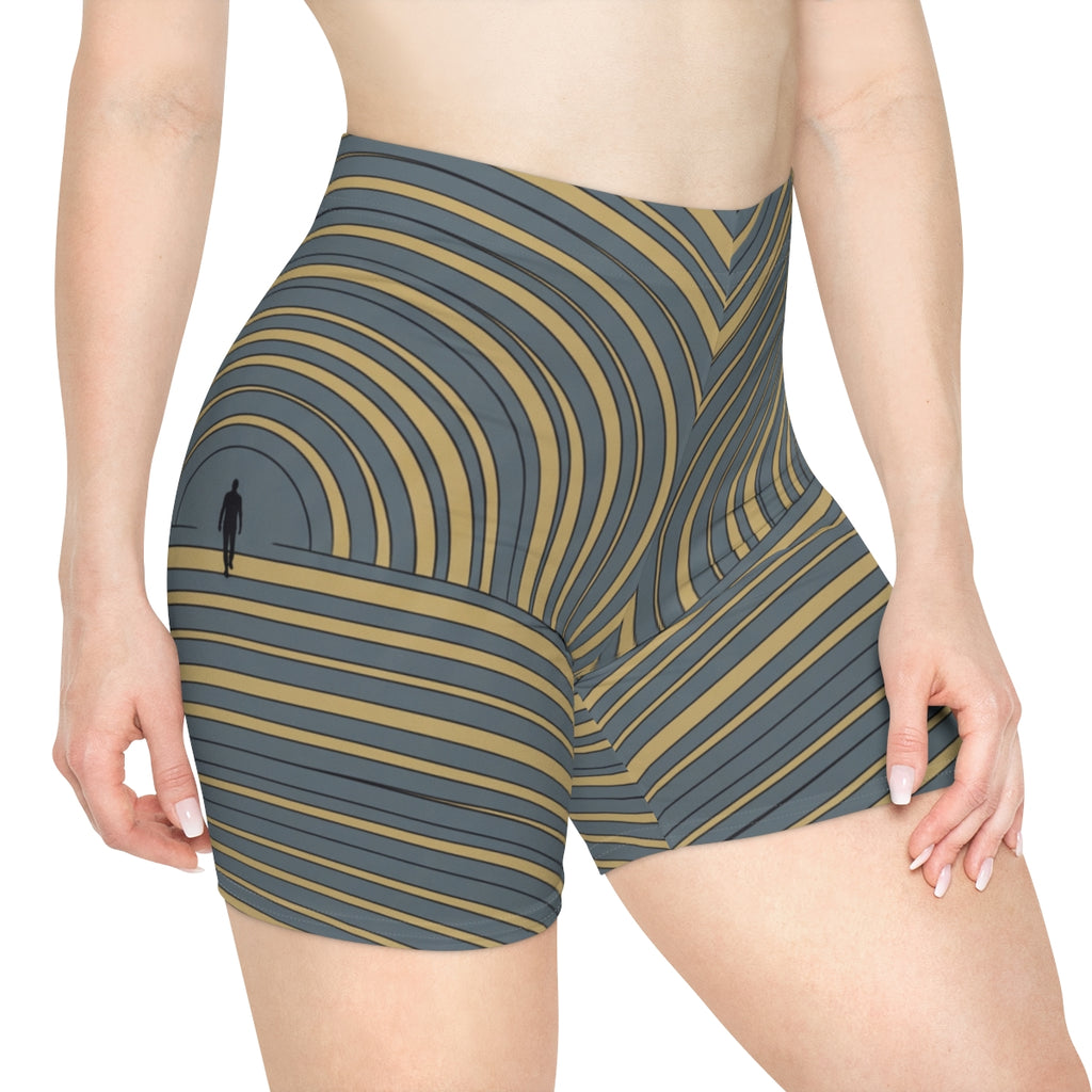 Women's Biker Shorts - Concentric Pace | Echovira Gallery
