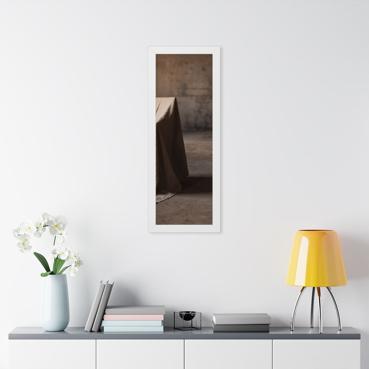 Framed Vertical Poster - Draped Silence Still Life Art... |...