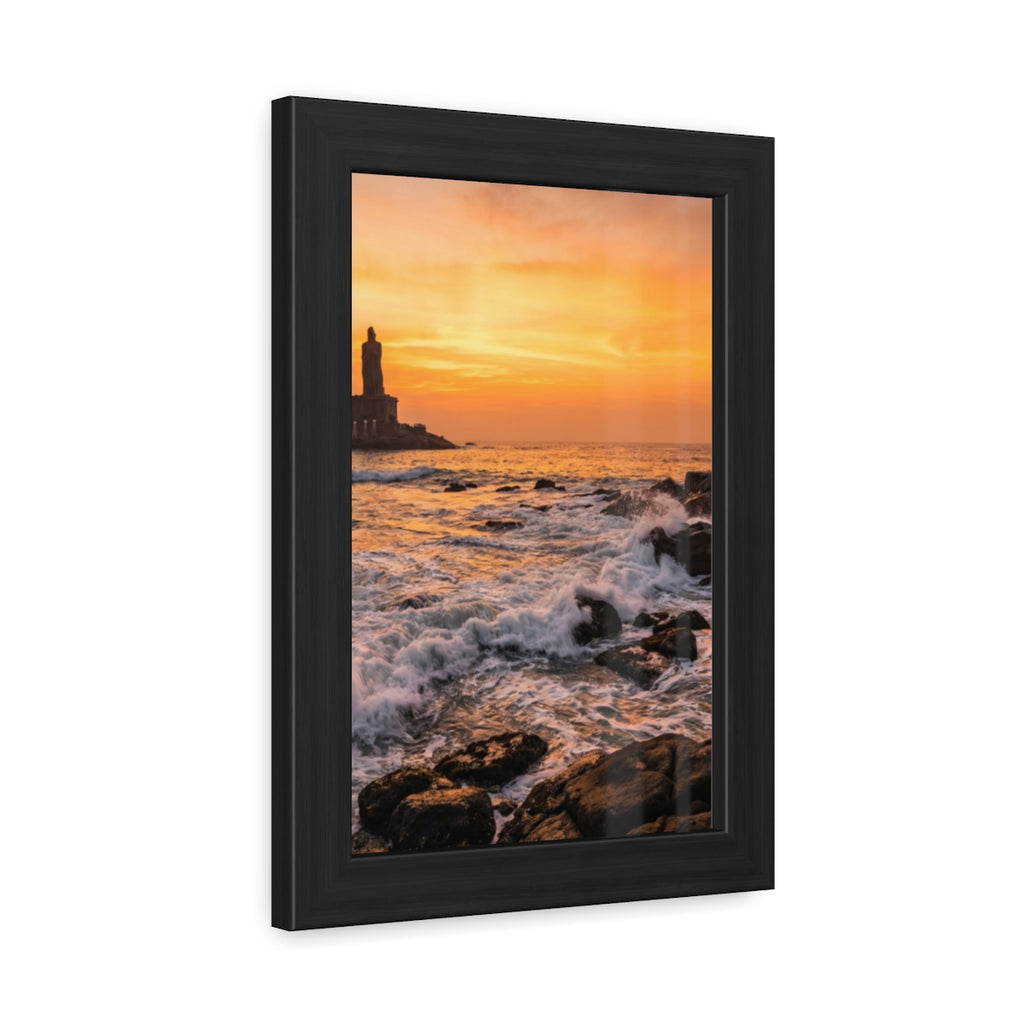 Framed Posters - Coastal Golden Glow — Portrait