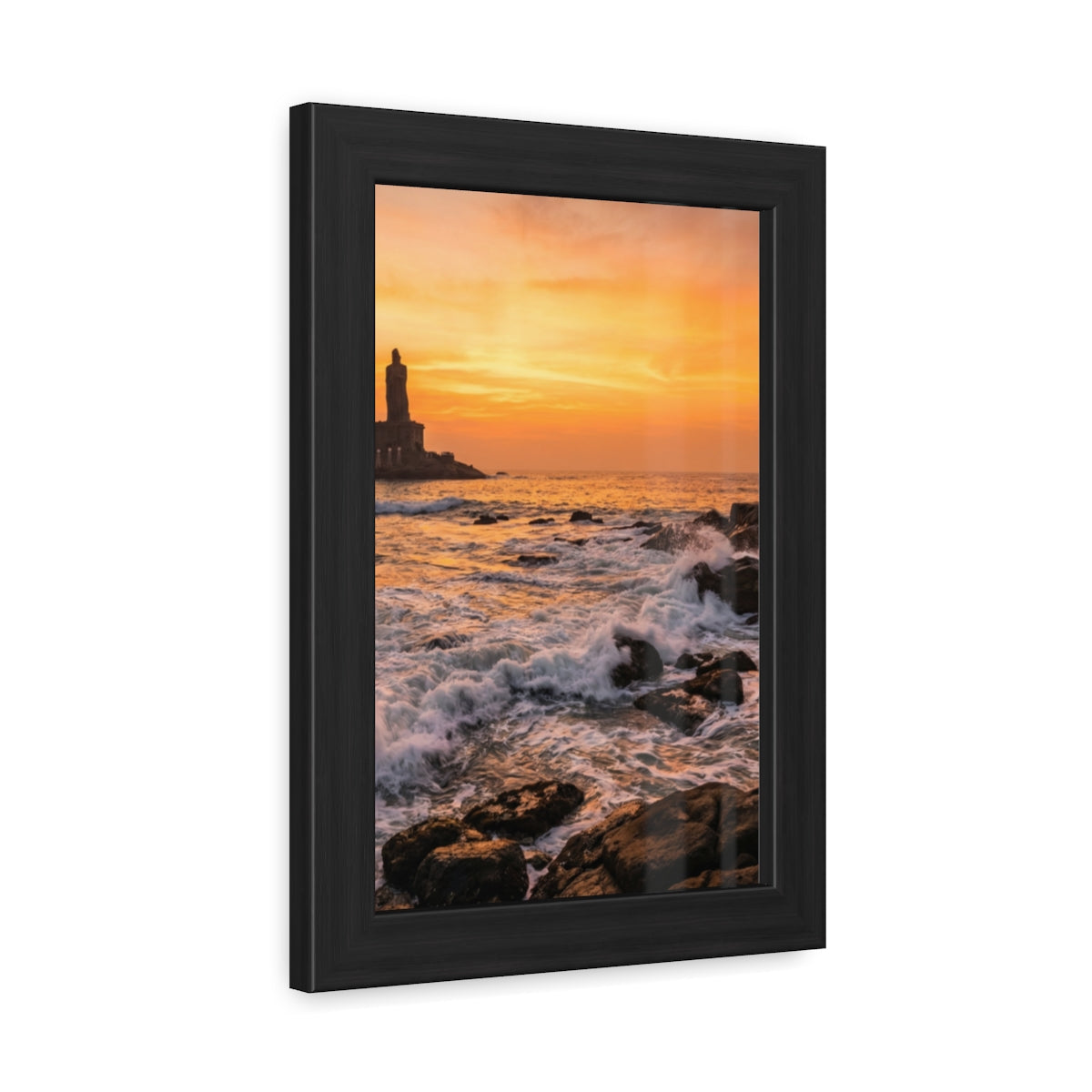 Framed Posters - Coastal Golden Glow — Portrait