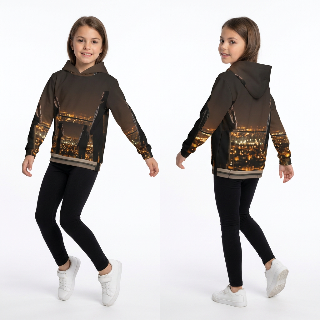 Sudadera infantil con capucha Nocturno urbano