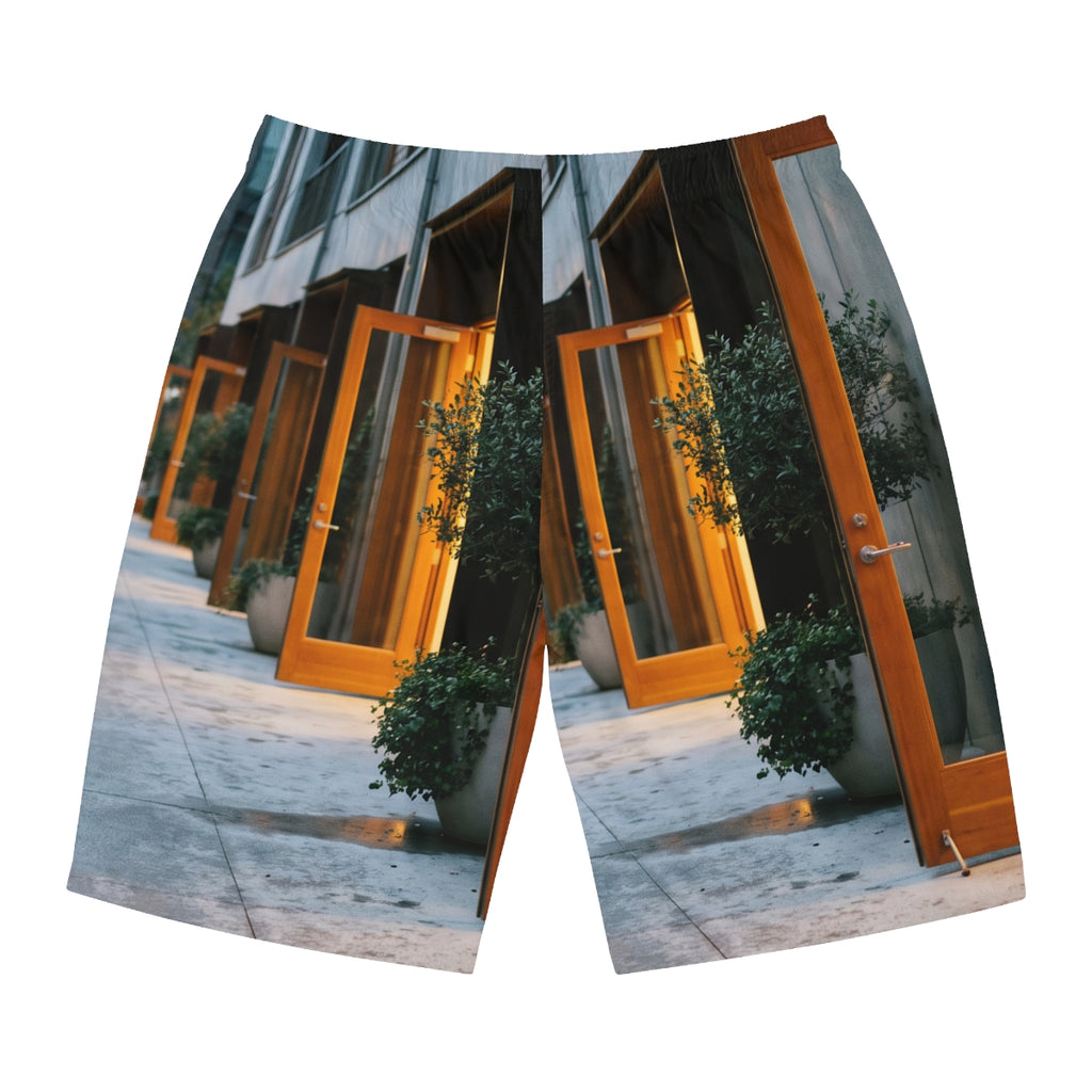 Men's Board Shorts - Twilight Promenade | Echovira Gallery