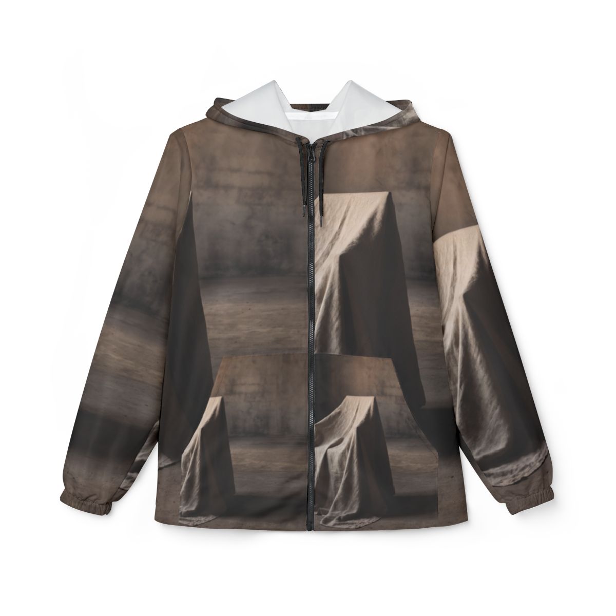 Men's Unisex Windbreaker Jacket - Silent Chamber Shadowed......