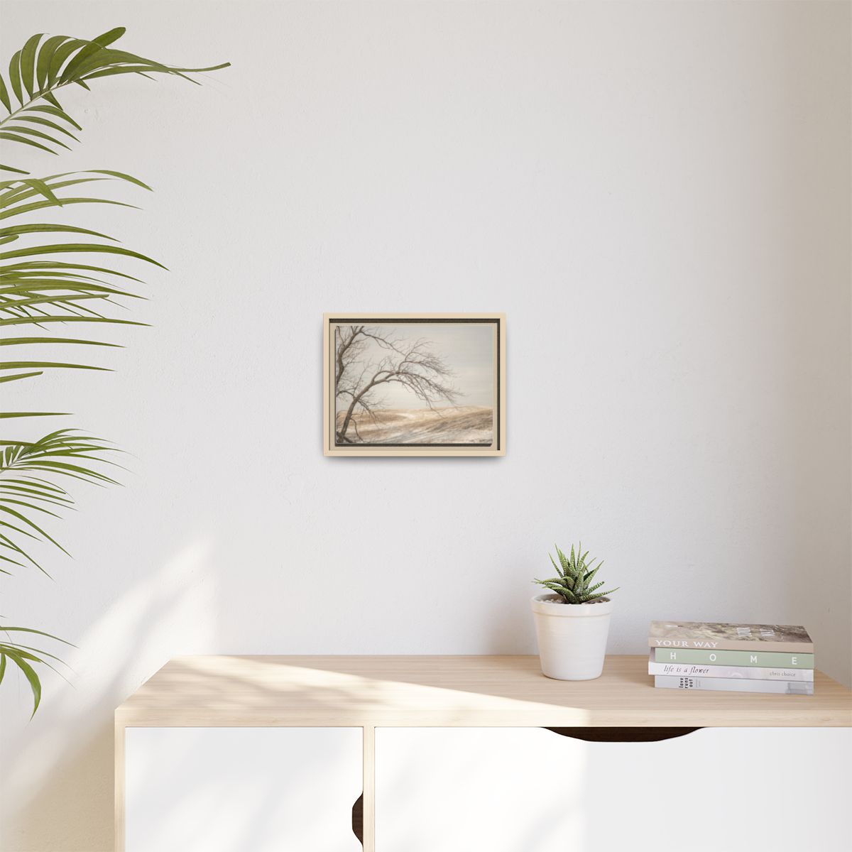 Matte Canvas, Framed - Winter Branch Solitude Landscape —......