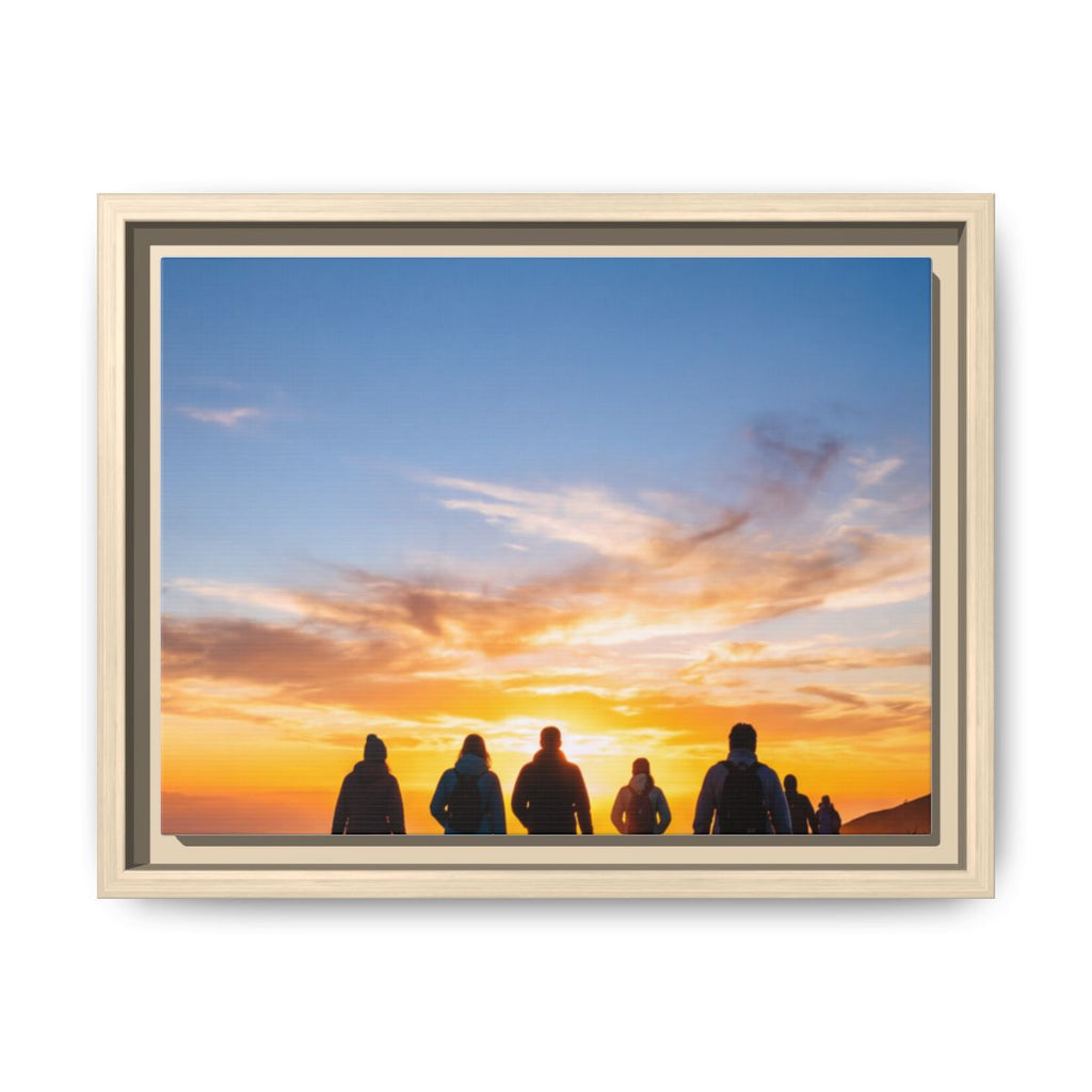 Framed Canvas - Sunset Silhouette — Natural / 1.25"