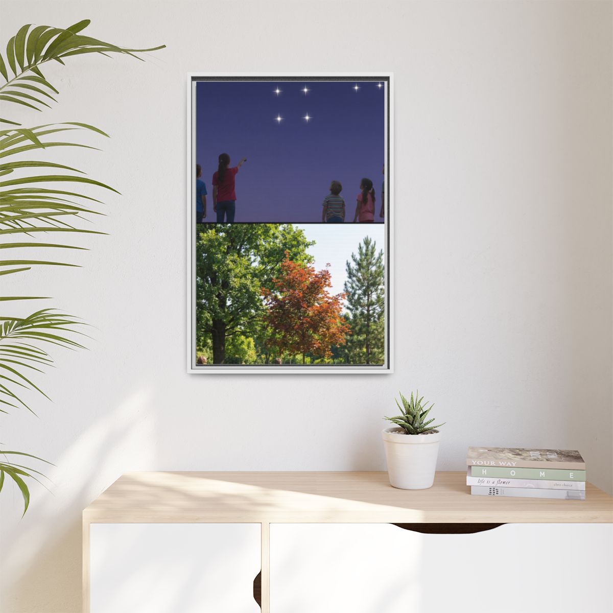 Matte Canvas, Framed - Stardust & Forest Discovery — White /...