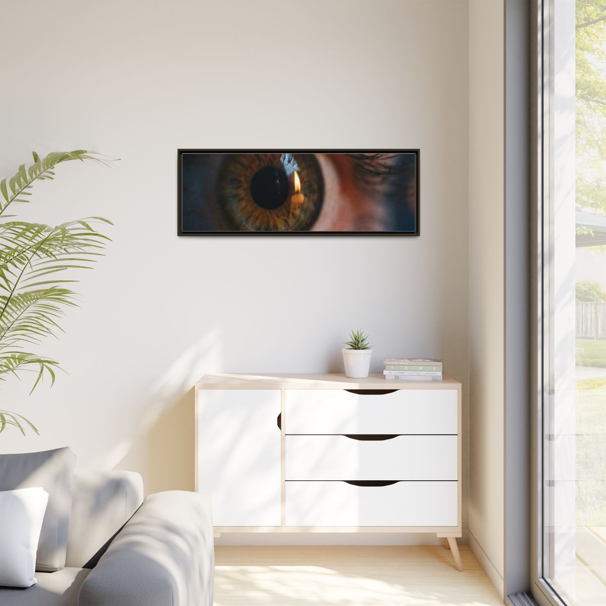 Matte Canvas, Framed - Amber Iris Reflection Fine Art Print...