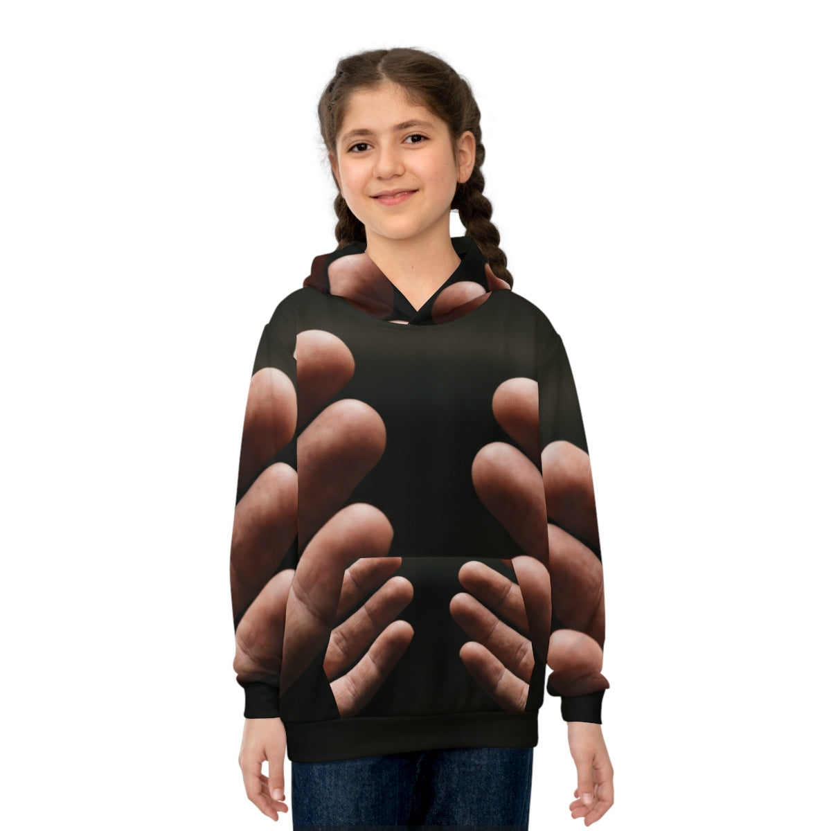 Children's Hoodie with Open Palms Art