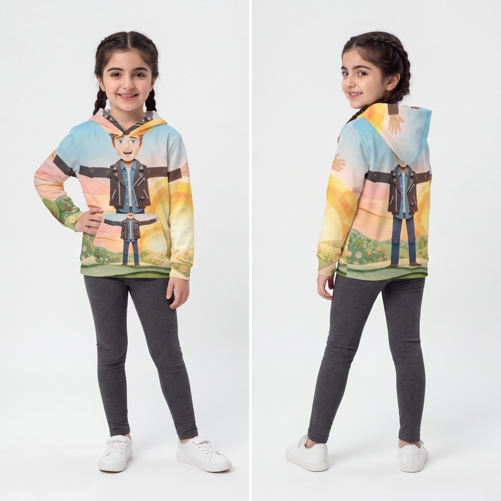 Children's Hoodie - Sunny Meadow Adventure | Echovira...