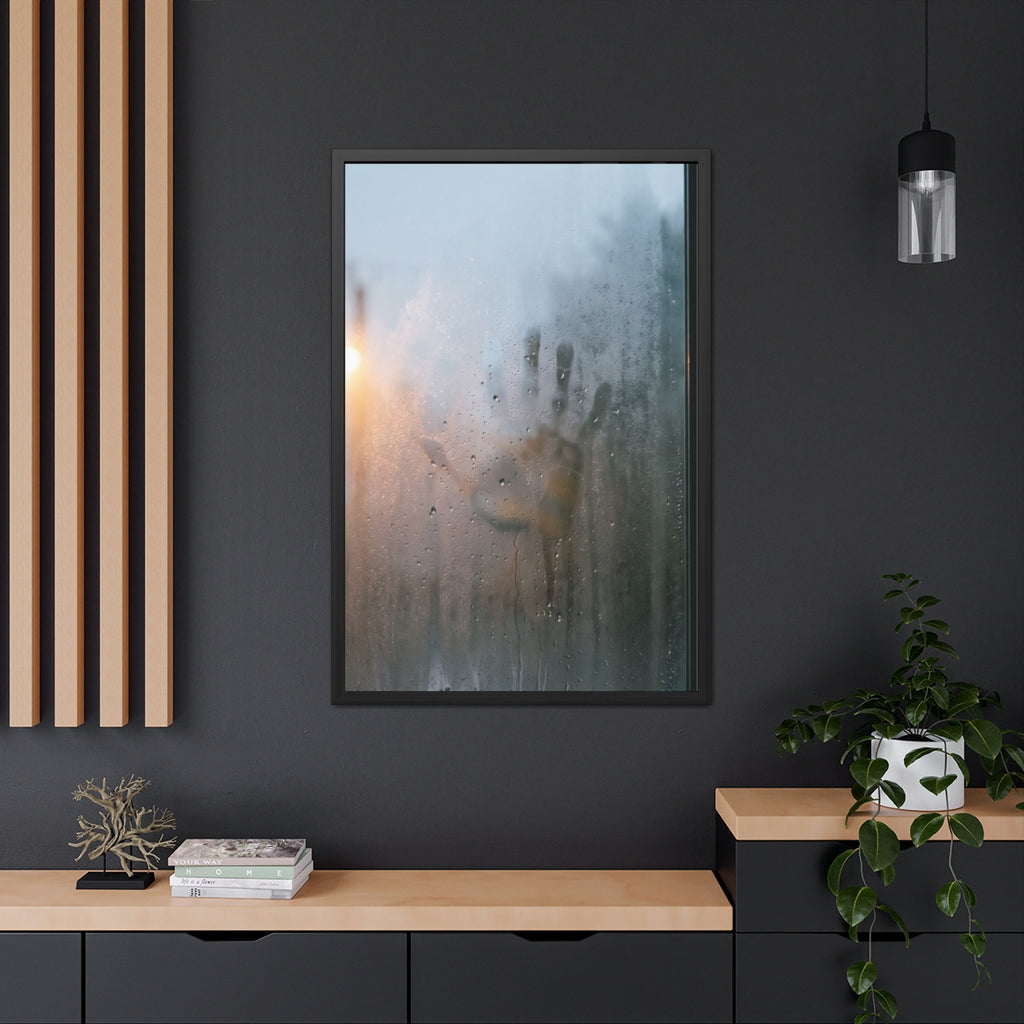 Framed Posters - Rainy Window Steamed Glass Mood Art —... |...