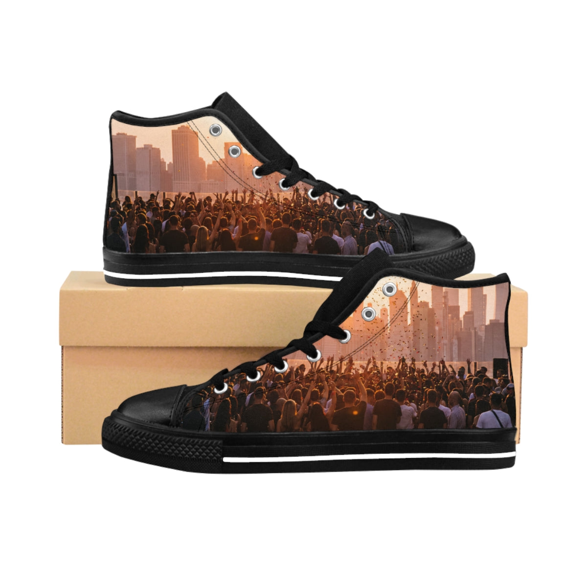 Women's Classic Sneakers - City Lights | Echovira Gallery