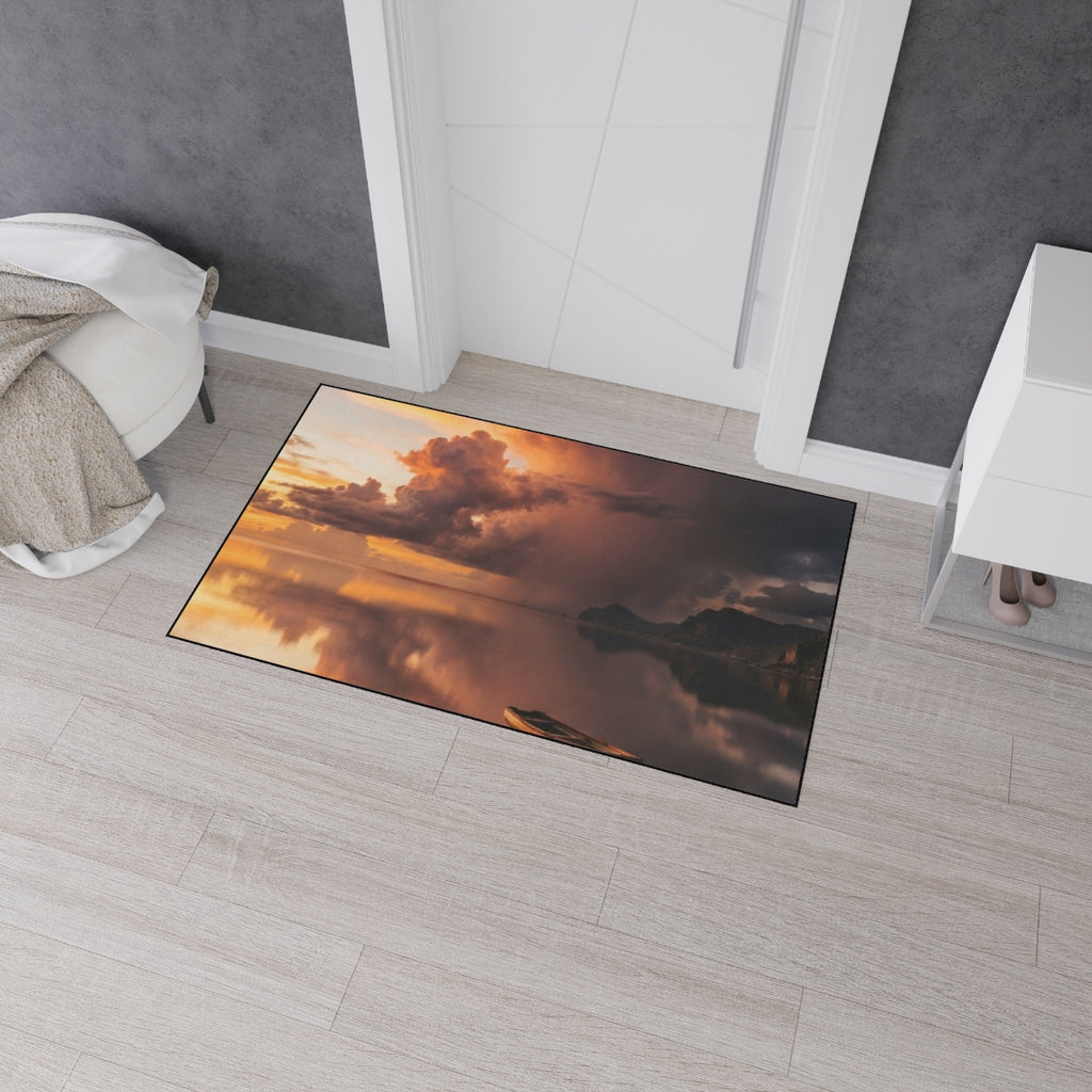 Heavy Duty Floor Mat - Golden Hour Serene Entry | Echovira...