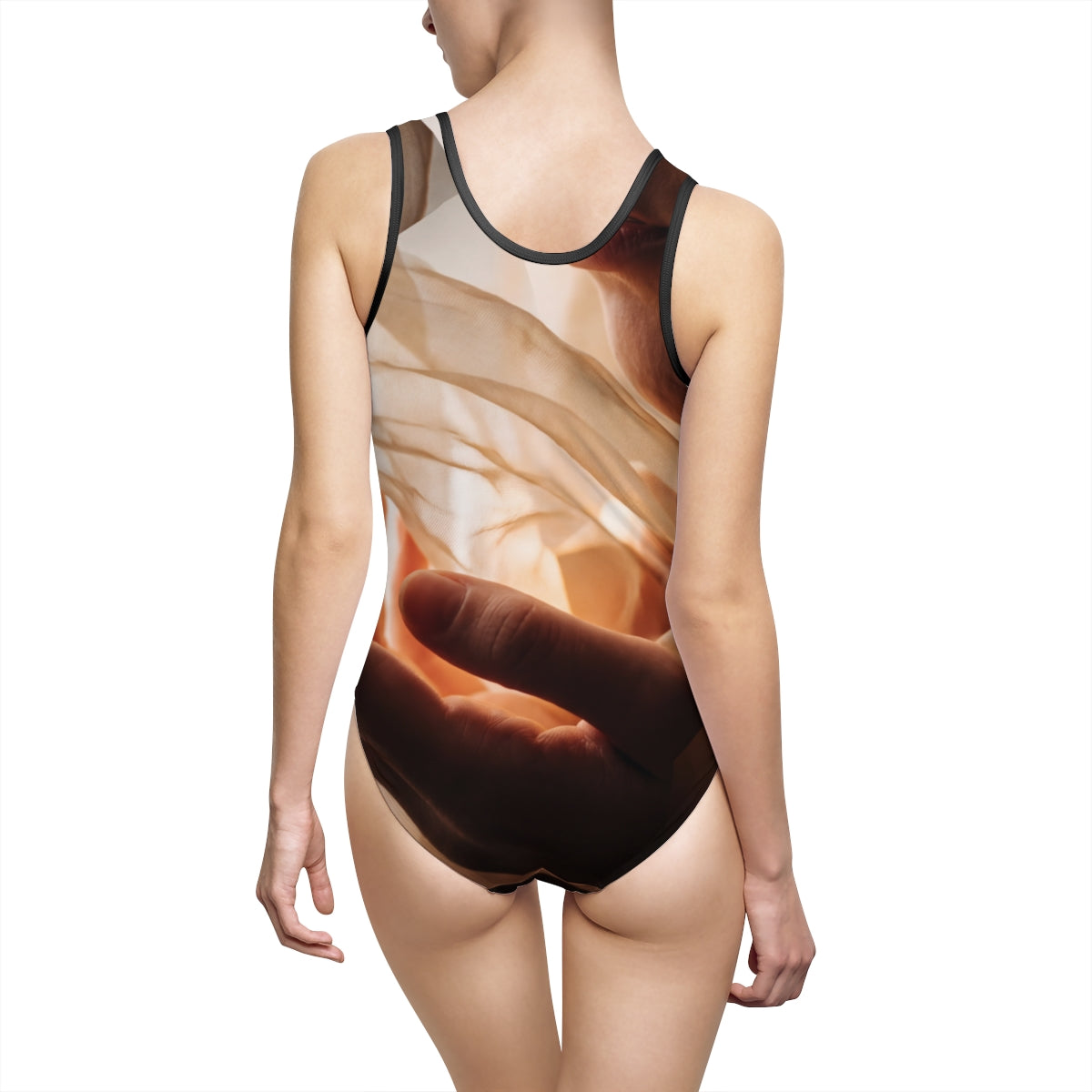 Women's Classic One-Piece Swimsuit - Golden Veil | Echovira...