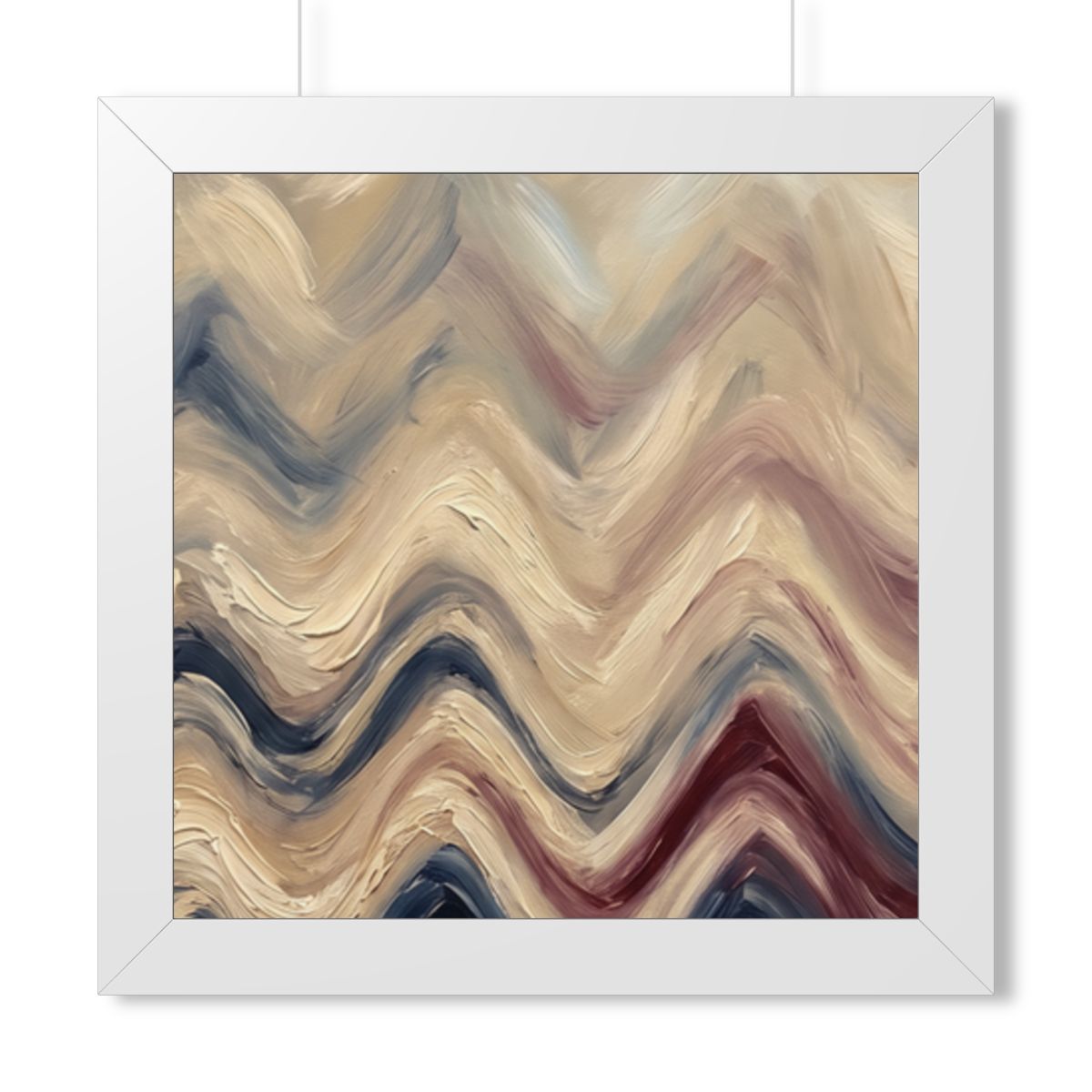 Framed Vertical Poster - Earth Chevron Wave — White (11×14...
