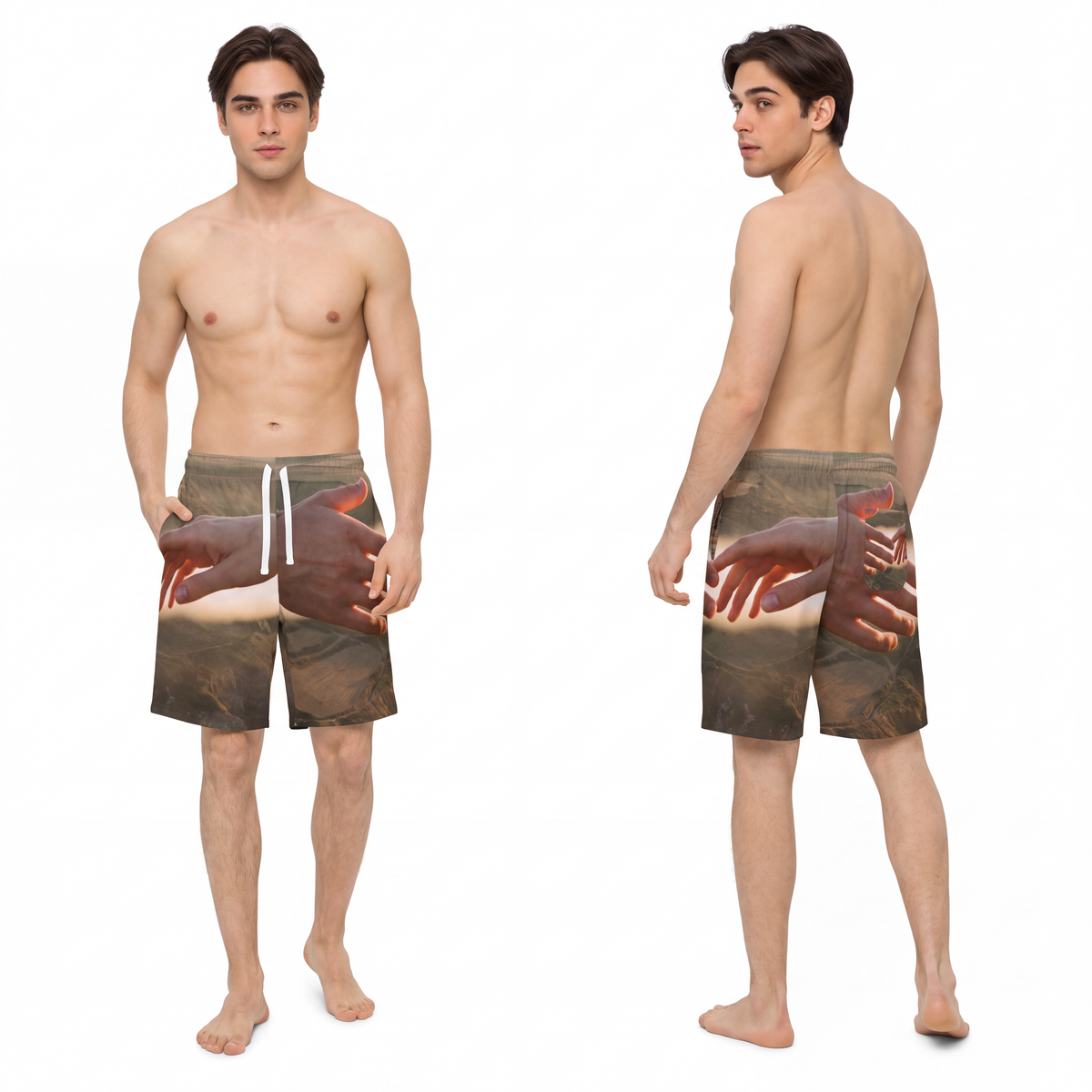 Men's Athletic Long Shorts - The Infinite Touch | Ethereal...