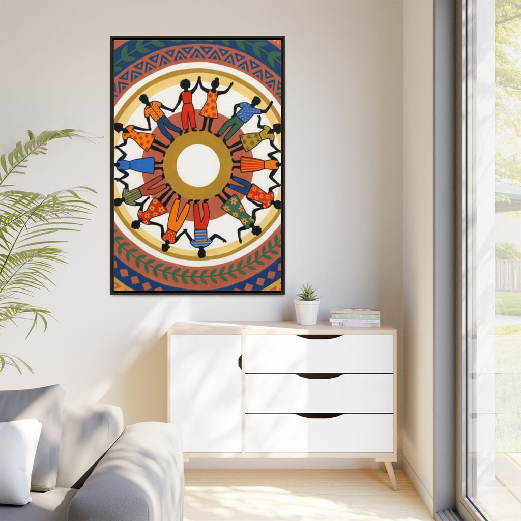 Matte Canvas, Framed - Unity Mandala Folk Art (8×10, 9×12......