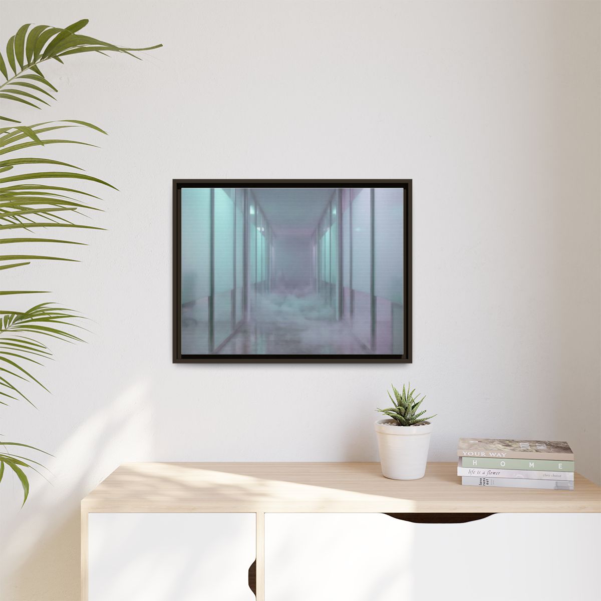 Matte Canvas, Framed - Liminal Corridor Fog Art Print —... |...
