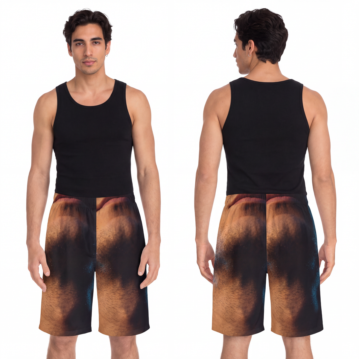 Men's Board Shorts - Neon Horizon Portrait | Echovira...