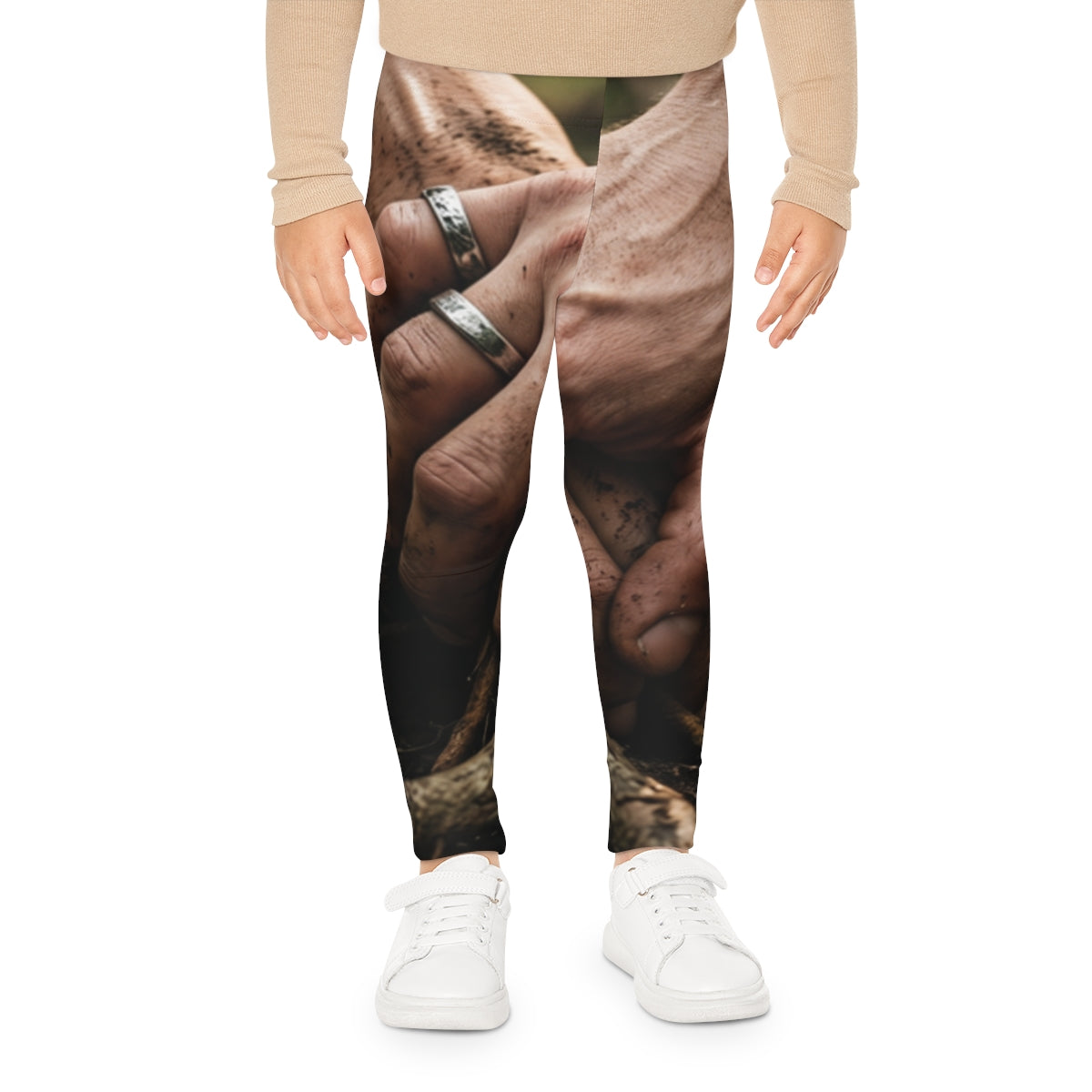 Kids Leggings with Forest Roots Art