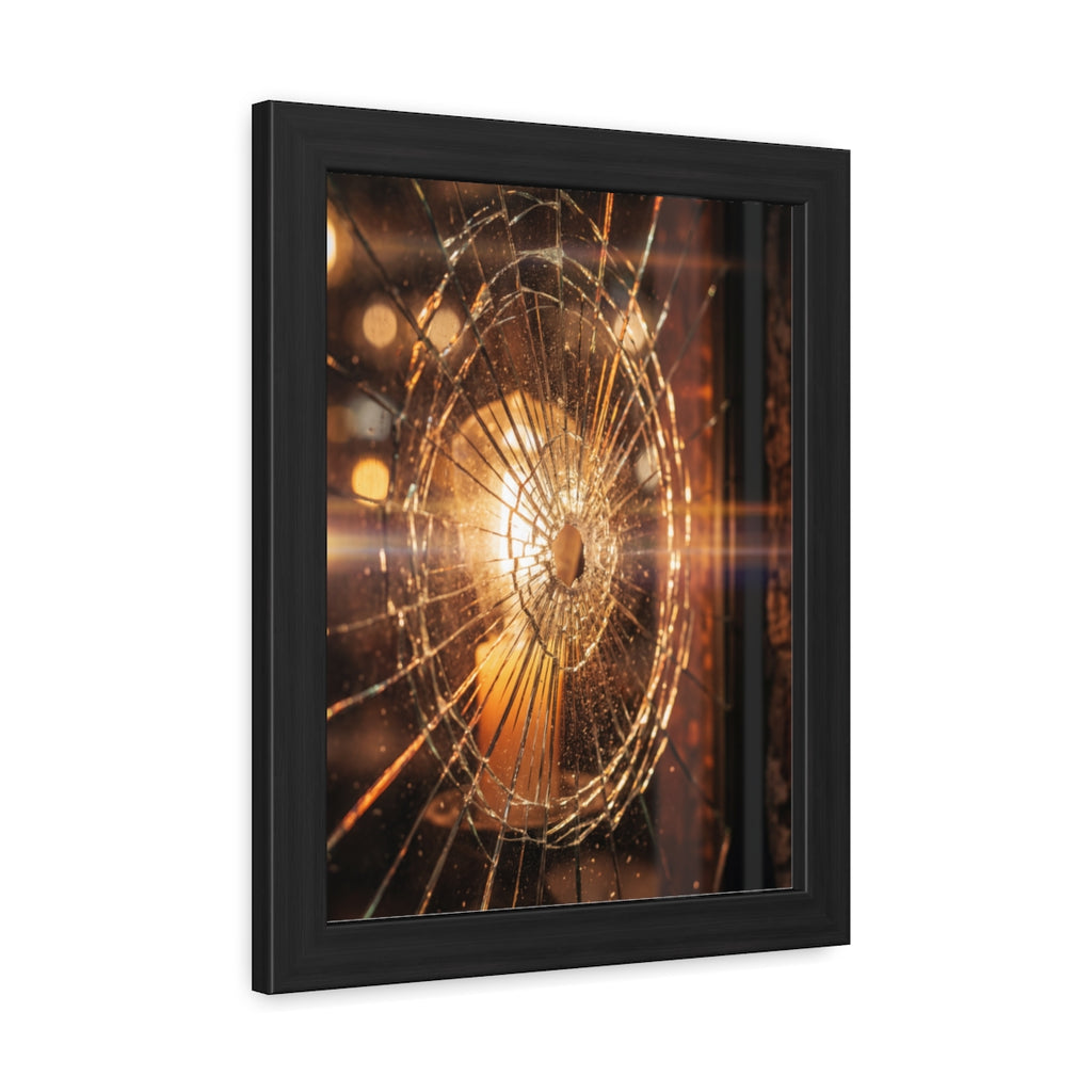 Framed Poster - Moody Fractured Glass — Portrait
