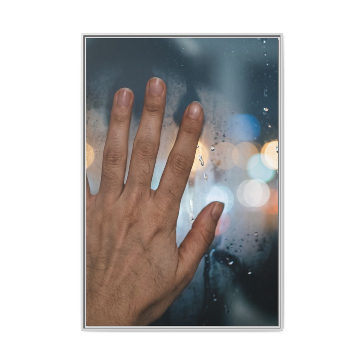 Portrait Framed Matte Canvas Rainy City Art