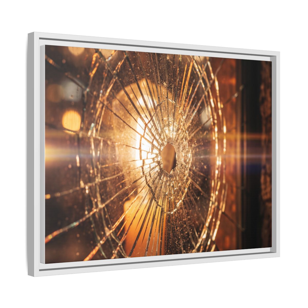 Framed Matte Canvas - Shattered Glass — White / 1.25"
