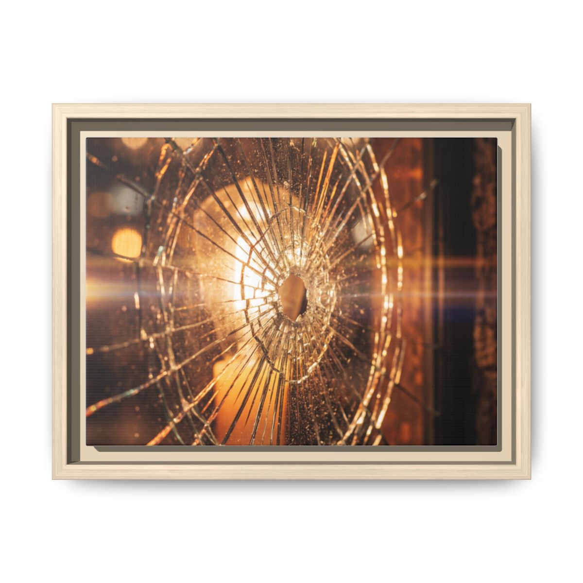 Framed Matte Canvas - Shattered Glass — Natural / 1.25"