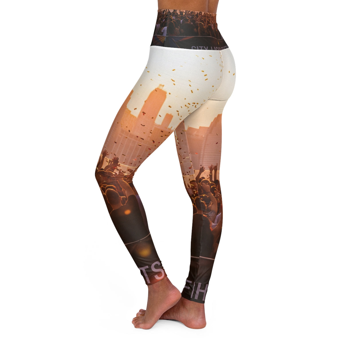 High Waisted Yoga Leggings - City Lights | Echovira Gallery