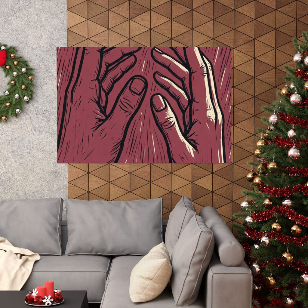 Matte Horizontal Poster - Crimson Hands (10×8 & 54×36) |...