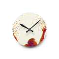 Acrylic Wall Clock - Golden Euphoria Pointillism Silhouette...