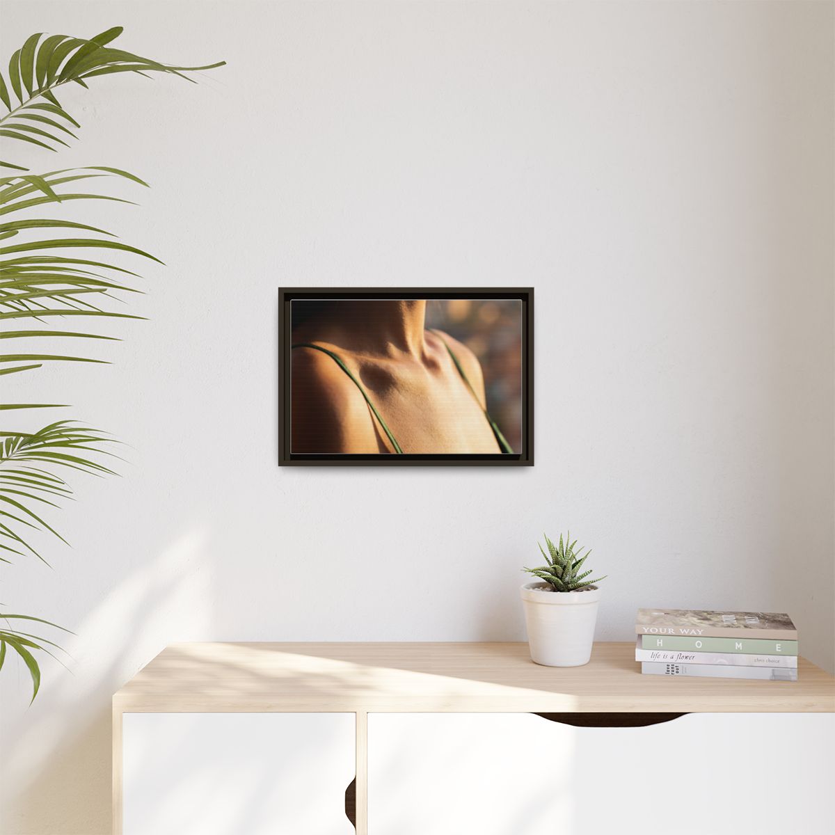 Golden Hour Matte Canvas - Framed Sunset Wall Art — Espresso...