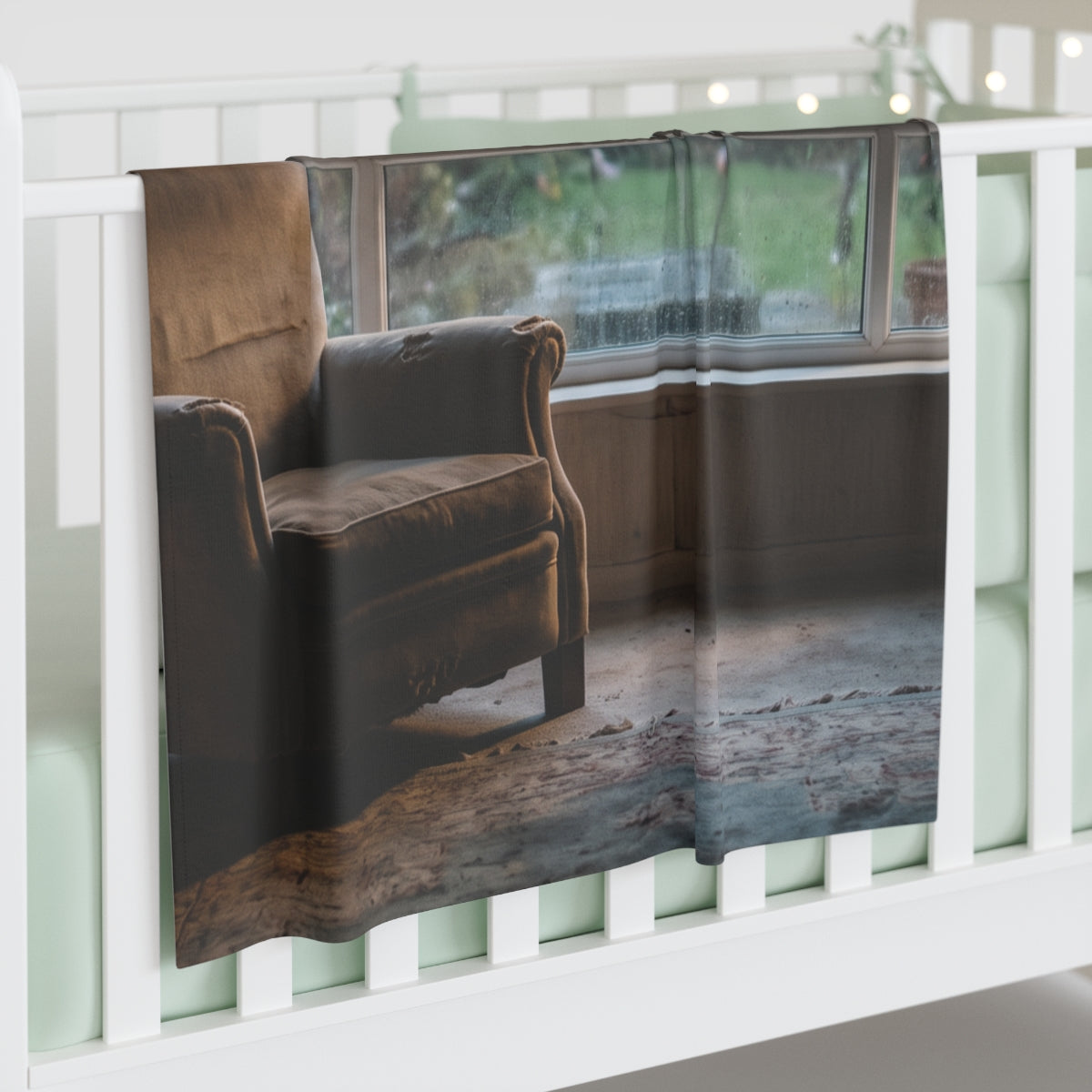 Rainy Window Reading Nook Baby Swaddle Blanket