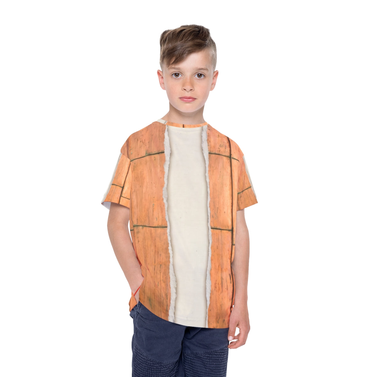 Kids Sports Jersey with Abstract Copper Art