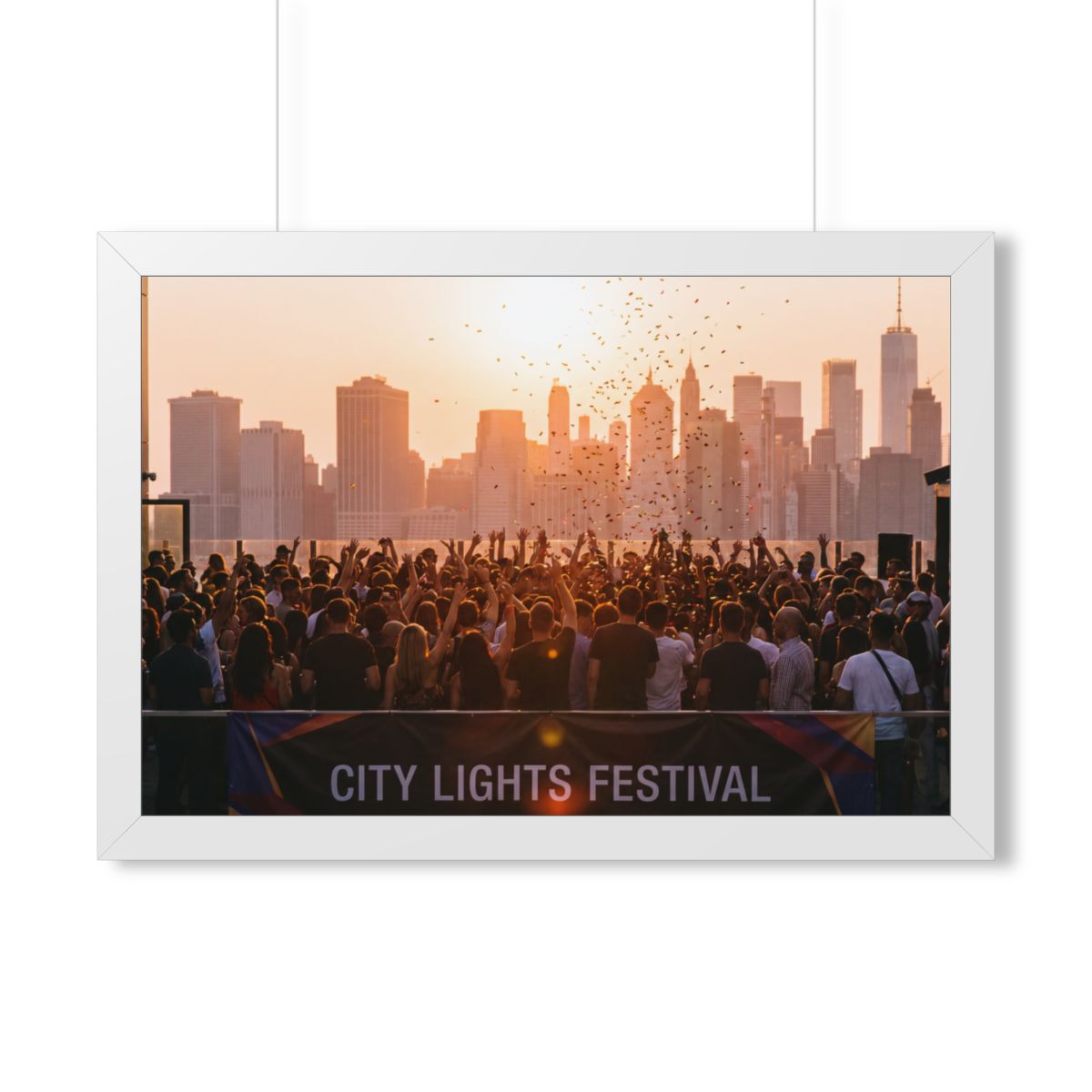 Framed Horizontal Poster - City Lights (14×11, 16×12, 16×16...