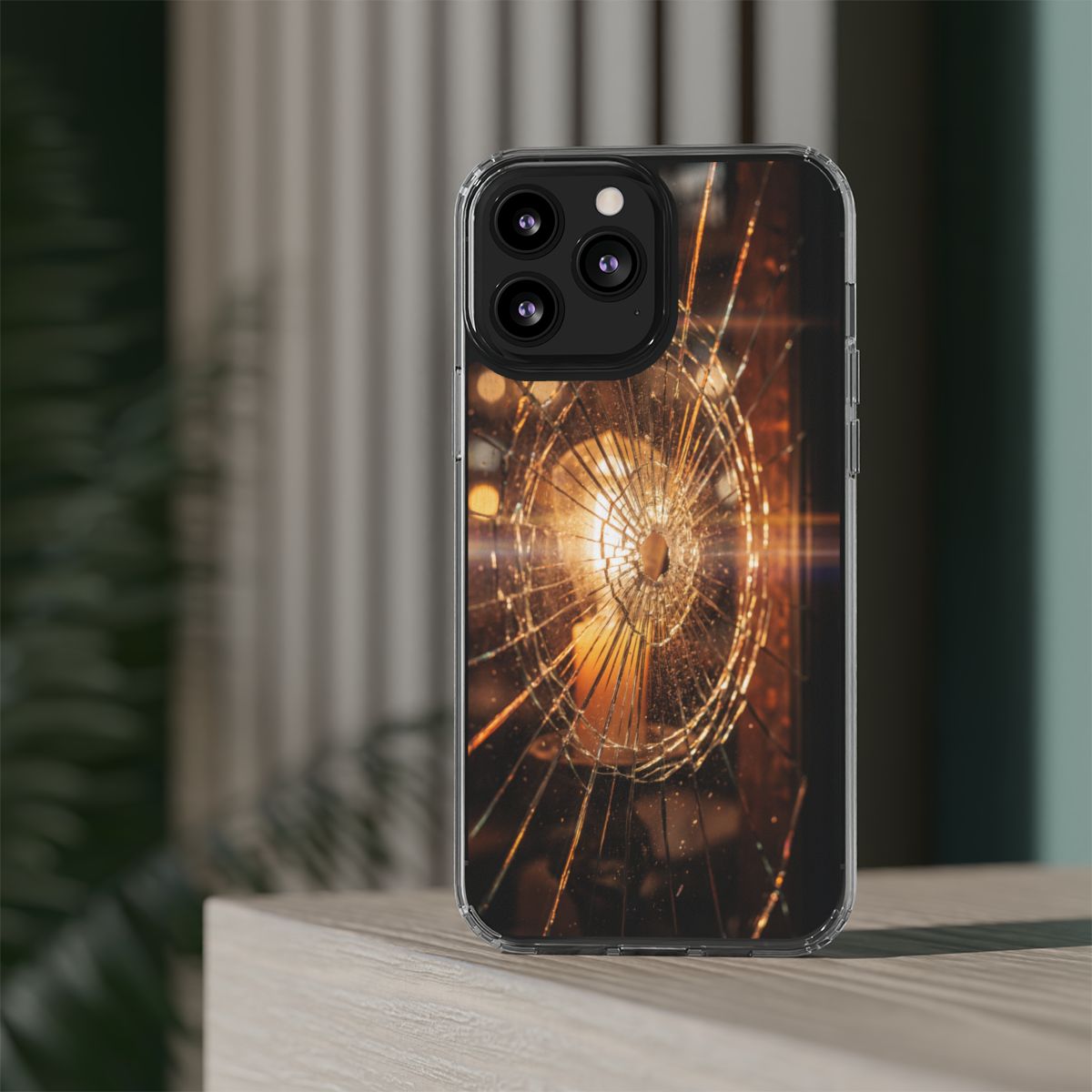 Clear Impact-Resistant Case - Fractured Glow