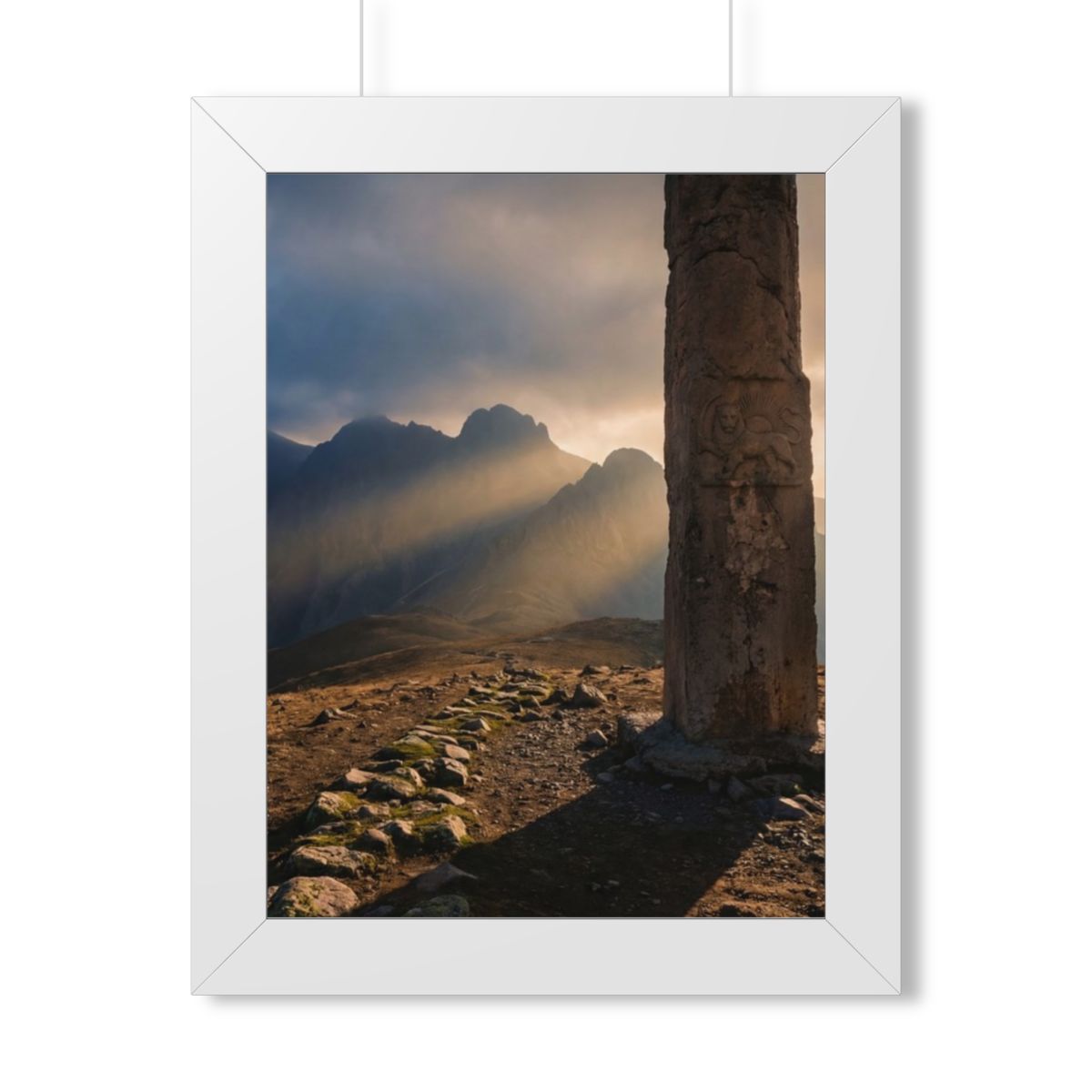 Framed Vertical Poster - Mystic Monolith Ancient Persian......