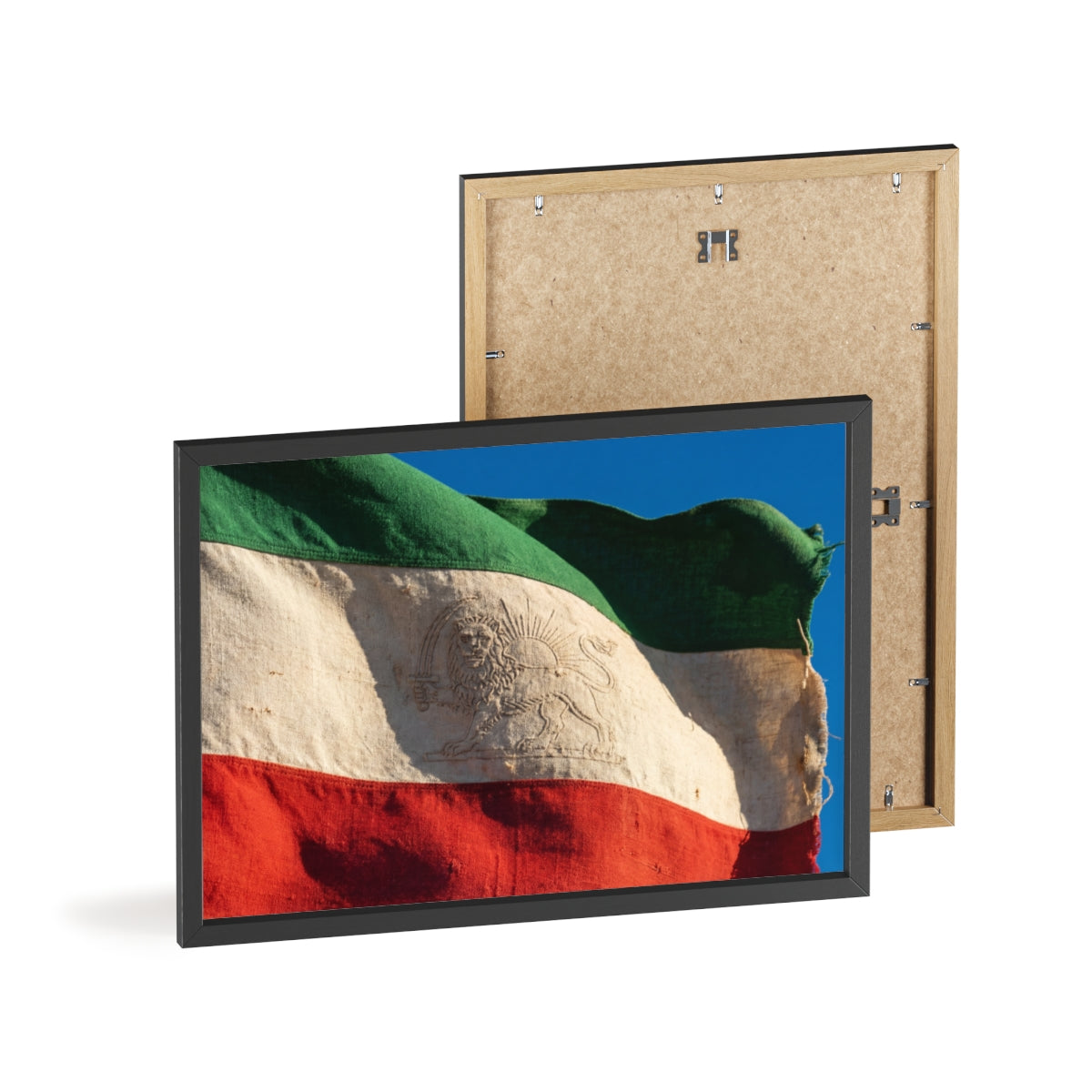 Wood Framed Poster - Vintage Flag — Landscape