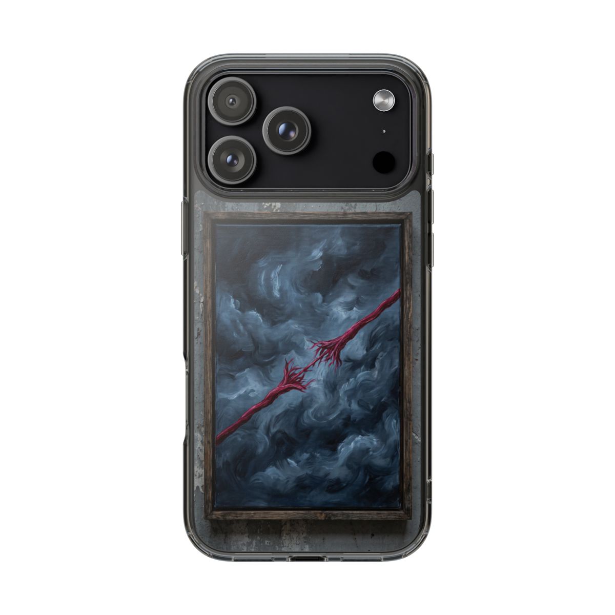 深红纽带透明iPhone手机壳