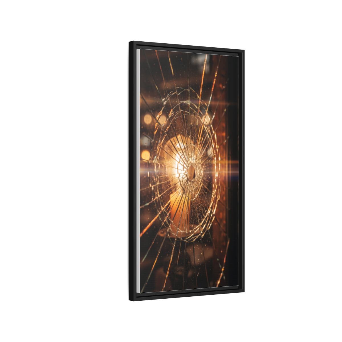 Framed Matte Canvas - Shattered Glass — Black / 1.25"
