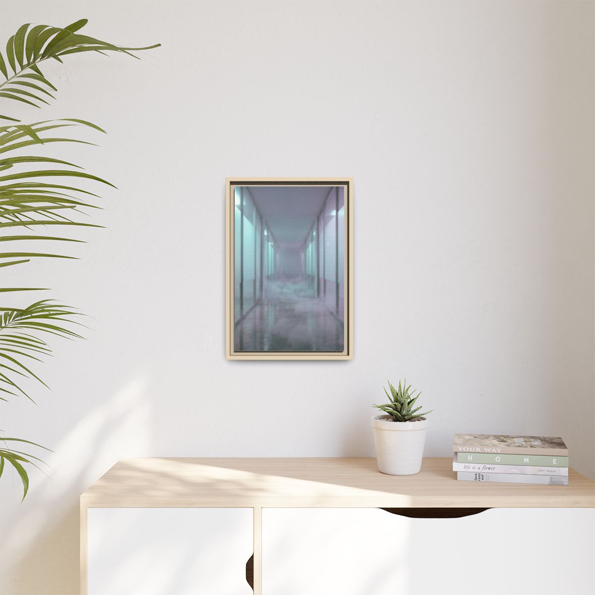 Matte Canvas, Framed - Liminal Corridor Fog Art Print —... |...