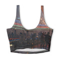 Polyester Sports Bra - Midnight Rooftop Neon Art | Echovira...