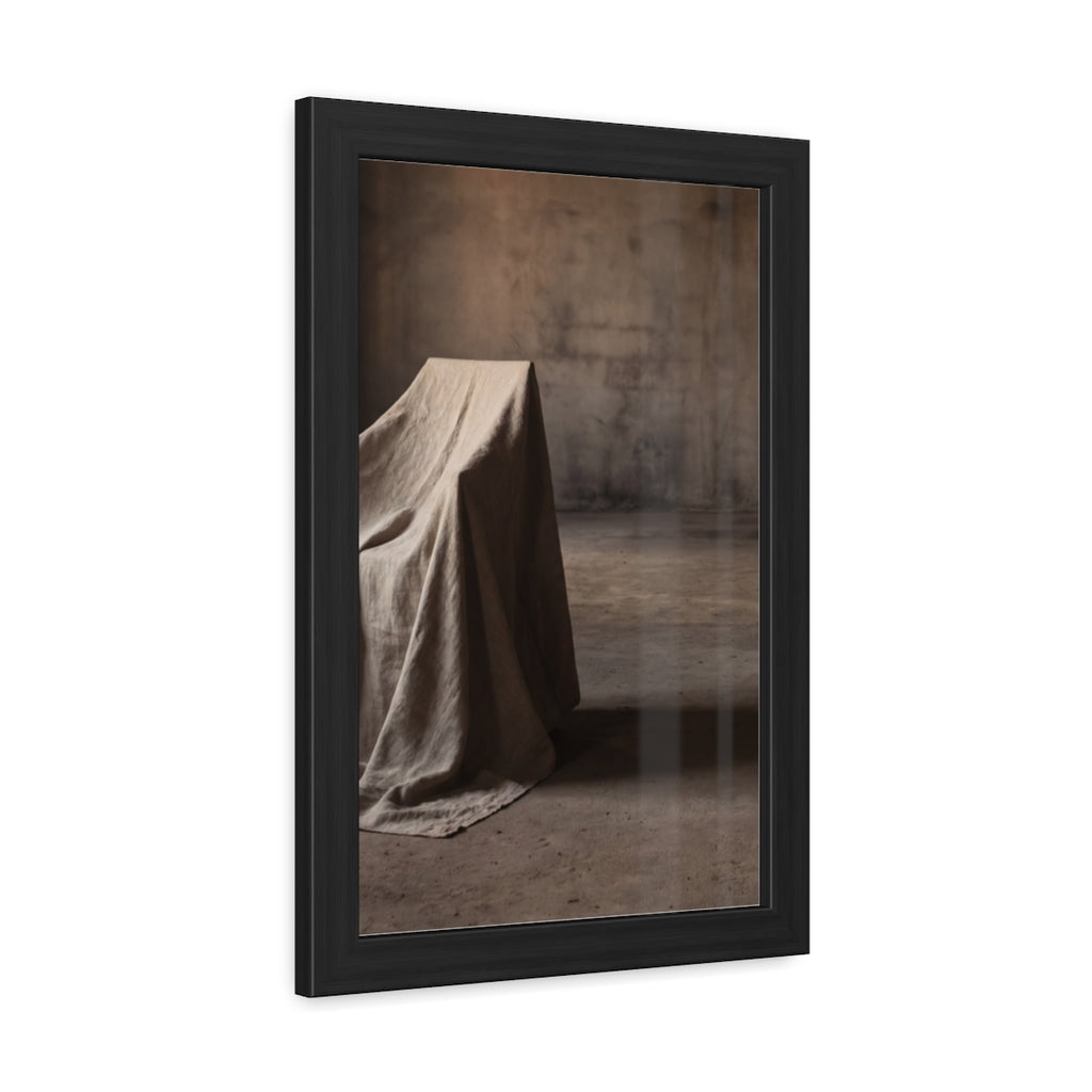 Framed Poster - Draped Minimalist Form — Portrait