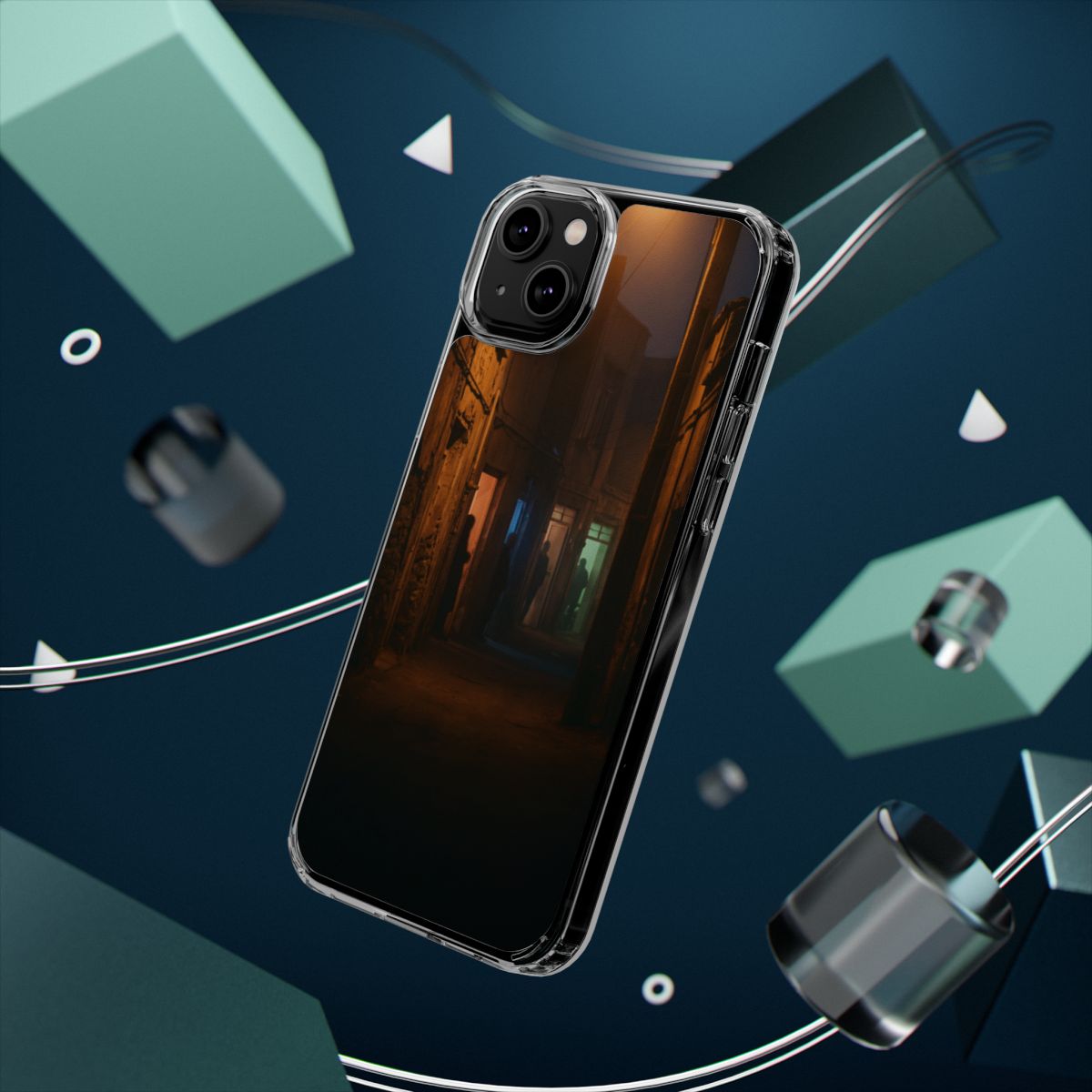 Clear Impact-Resistant Apple iPhone Cases - Nocturnal Shadows Cinematic Alleyway | iPhone 17 Pro Max, 17 Pro, 17 Air & More